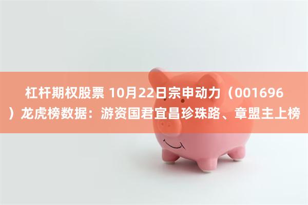 杠杆期权股票 10月22日宗申动力（001696）龙虎榜数据：游资国君宜昌珍珠路、章盟主上榜