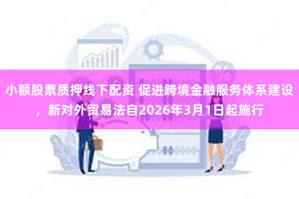 小额股票质押线下配资 促进跨境金融服务体系建设，新对外贸易法自2026年3月1日起施行